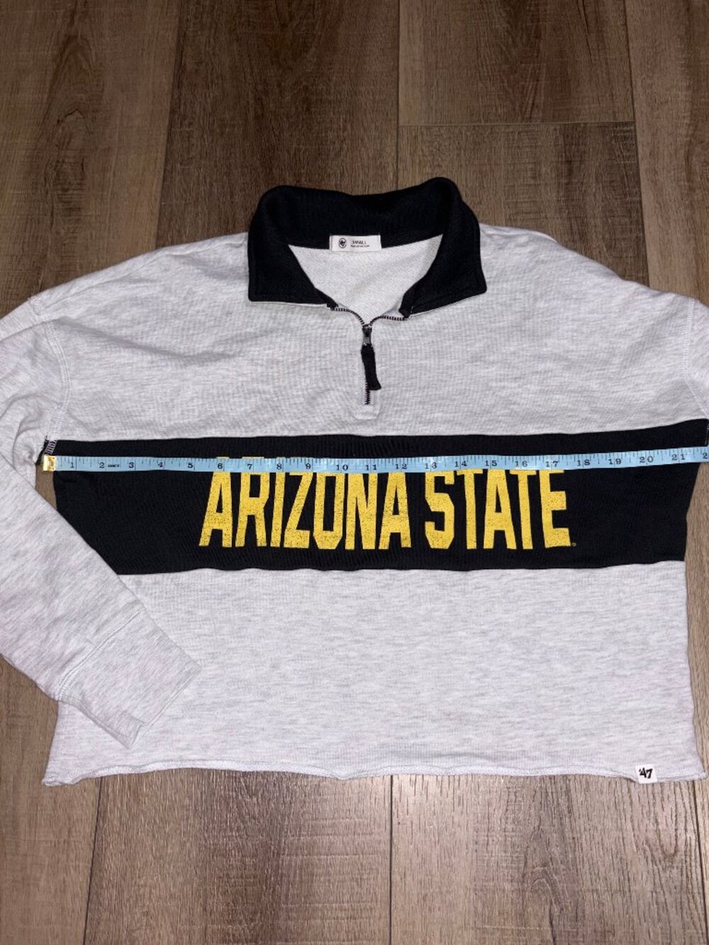 '47 Arizona State Quarter Zip Crop Sweatshirt Size Small - Picture 9 of 11